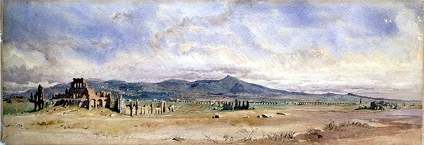 Villa de Lucullus em Misenum na Baía de Nápoles (aguarela sobre papel) de Carl Haag