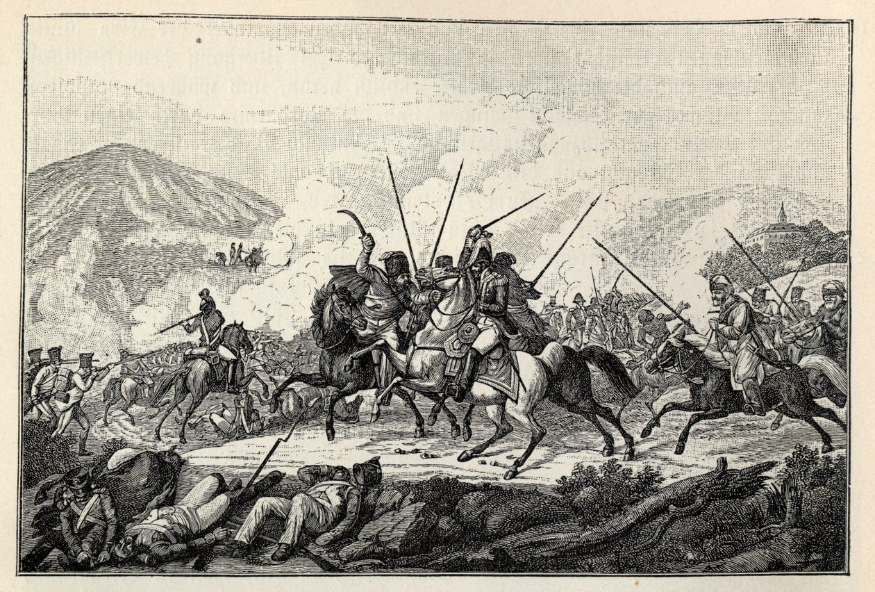 Captura do general Vandamme na Batalha de Kulm em 30 de agosto de 1813. de Carl Heinrich Rahl