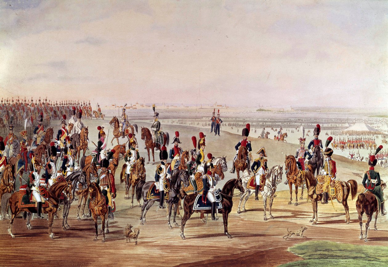 Quadro geral da cavalaria francesa, cerca de 1809 Ilustração de Carl-Heinrich Rahl (1779-1843) após Wilhem von Kobell (1766-1855). Dim. 0,49x0,7 m. Paris, Musee de l