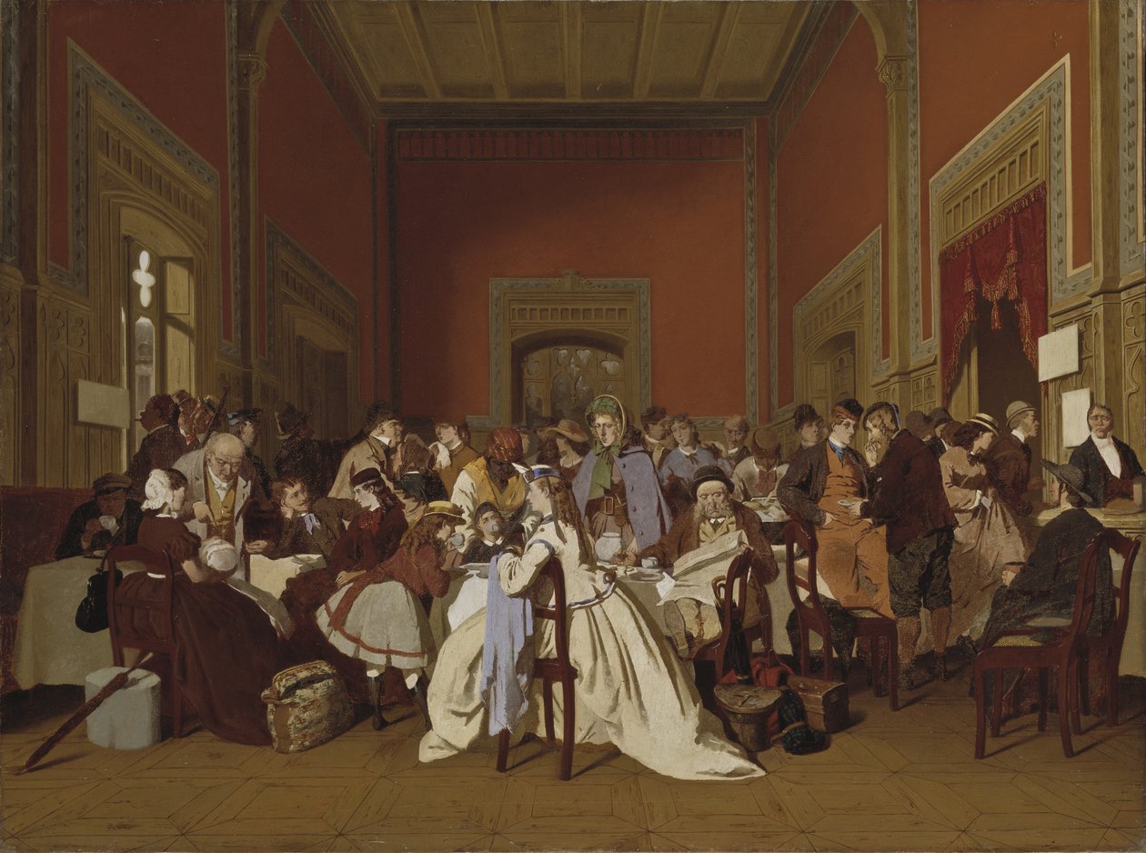 Sala de espera da segunda classe, c.1865 de Carl Hendrik d Unker