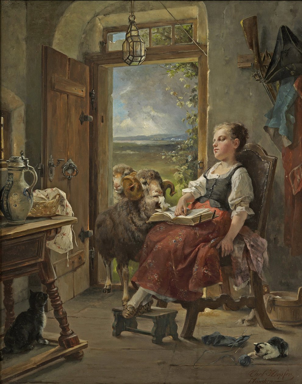 Carl Herpfer - Camponesa adormecida de Carl Herpfer