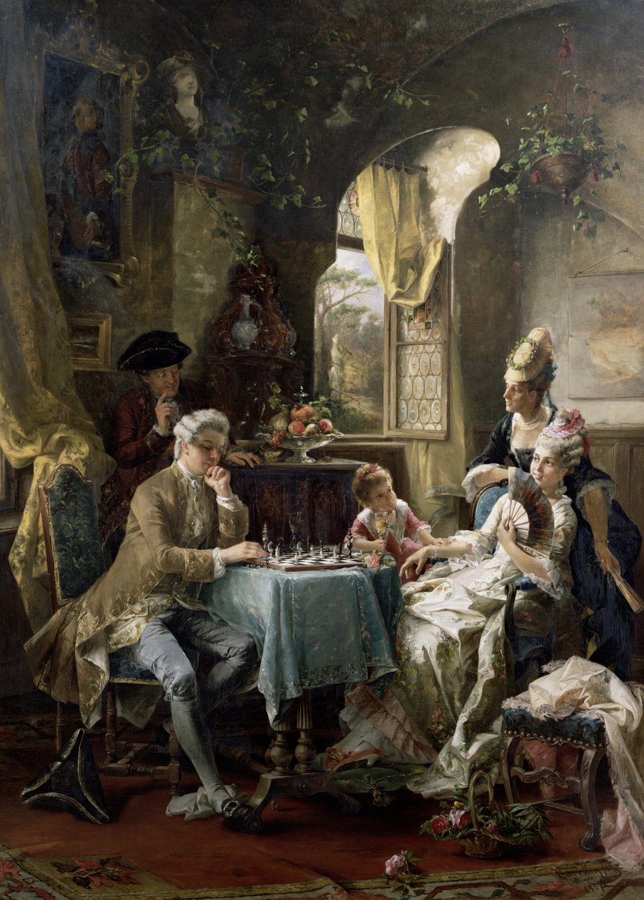 Os jogadores de xadrez, 1887 de Carl Herpfer