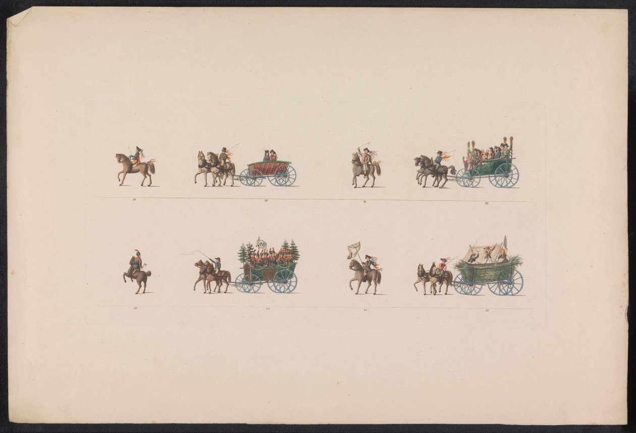 Optocht bij het huwelijk van Prinses Sophie, 1842 (plaat 3)
Lembranças de um casamento de camponeses da Turíngia, executado para celebrar a feliz entrada do Grão-Duque Hereditário Carl Alexander da Saxónia Weimar-eisenach com a Grã-Duquesa Sophi de Carl Hess