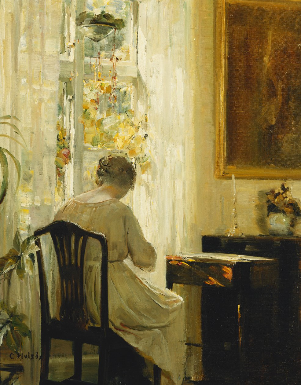Uma mulher em um interior de Carl Holsoe