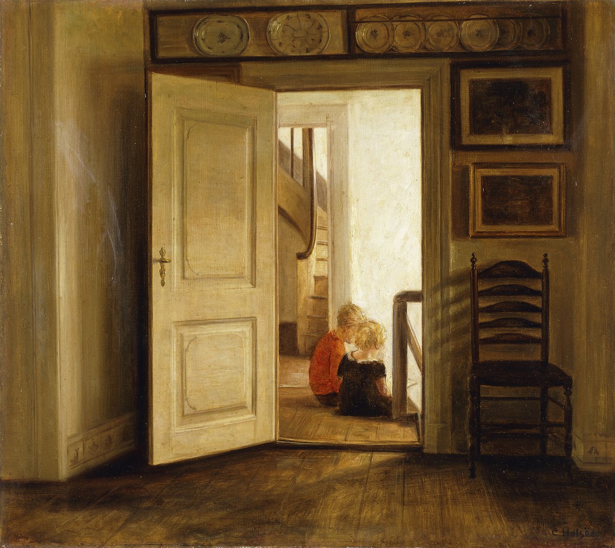 Crianças em um Interior de Carl Holsoe