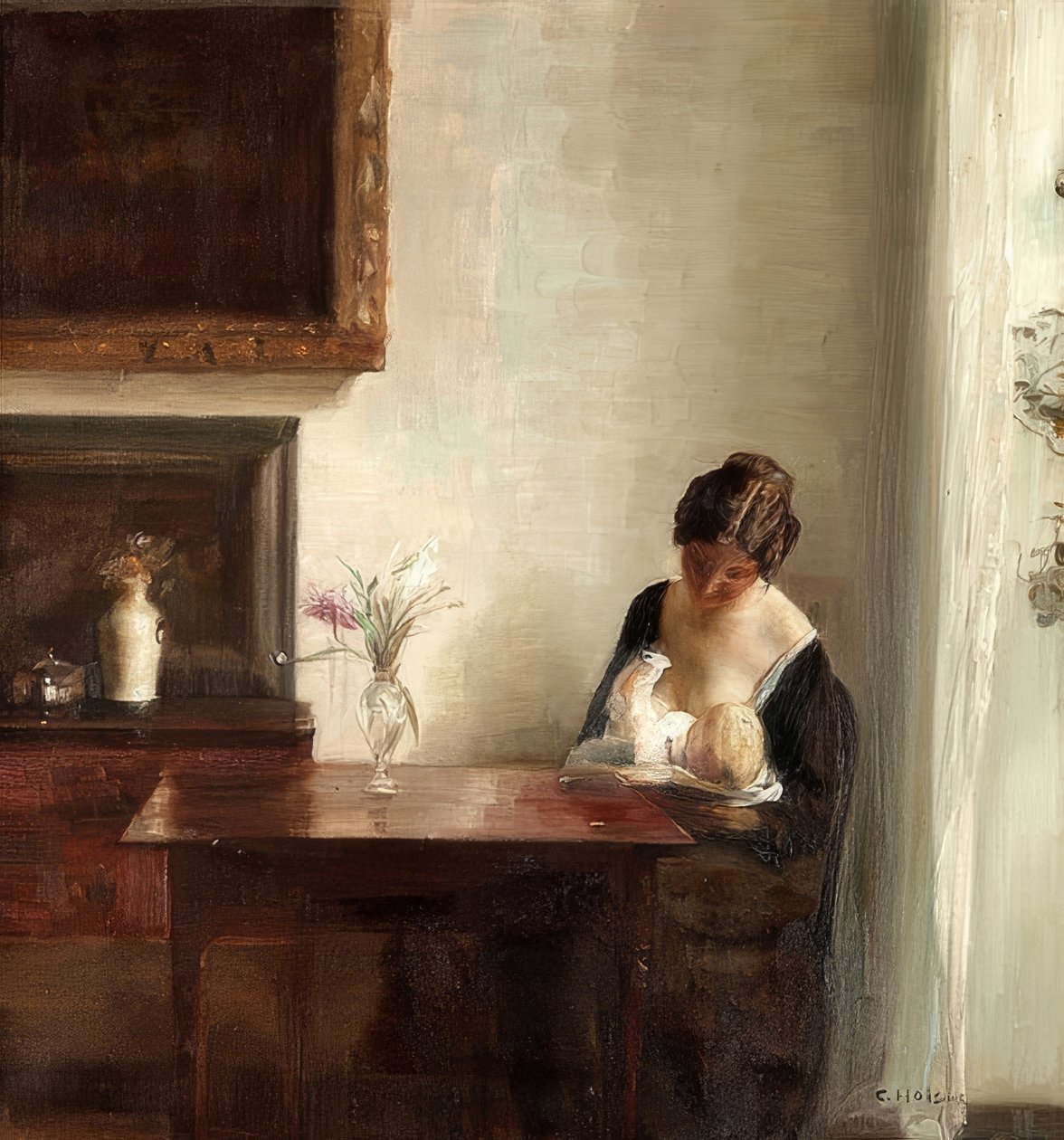 Interior com mãe e filho de Carl Holsoe
