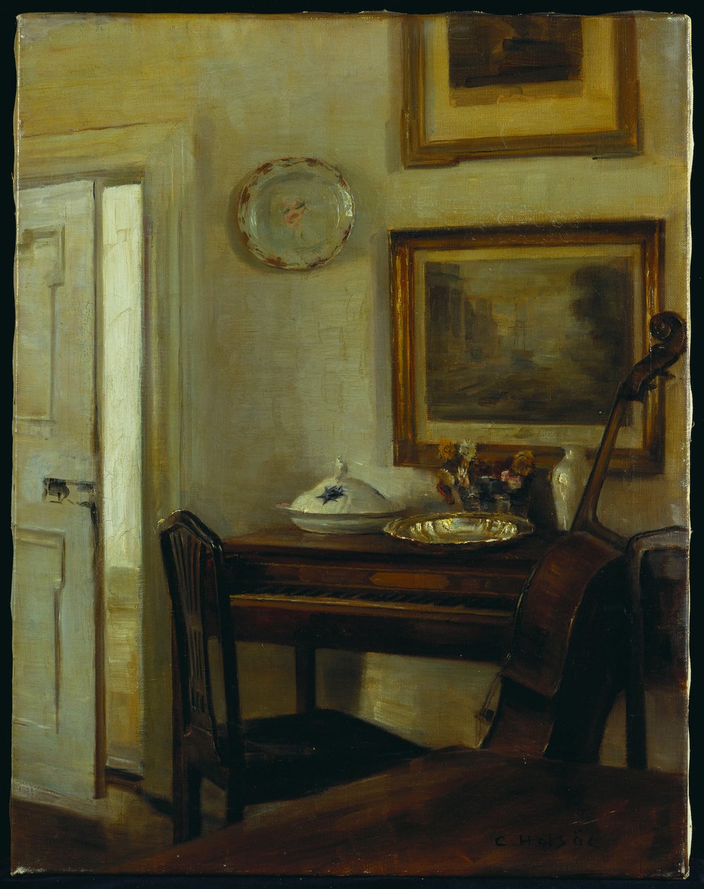 A Sala da Música (óleo sobre tela) de Carl Holsoe