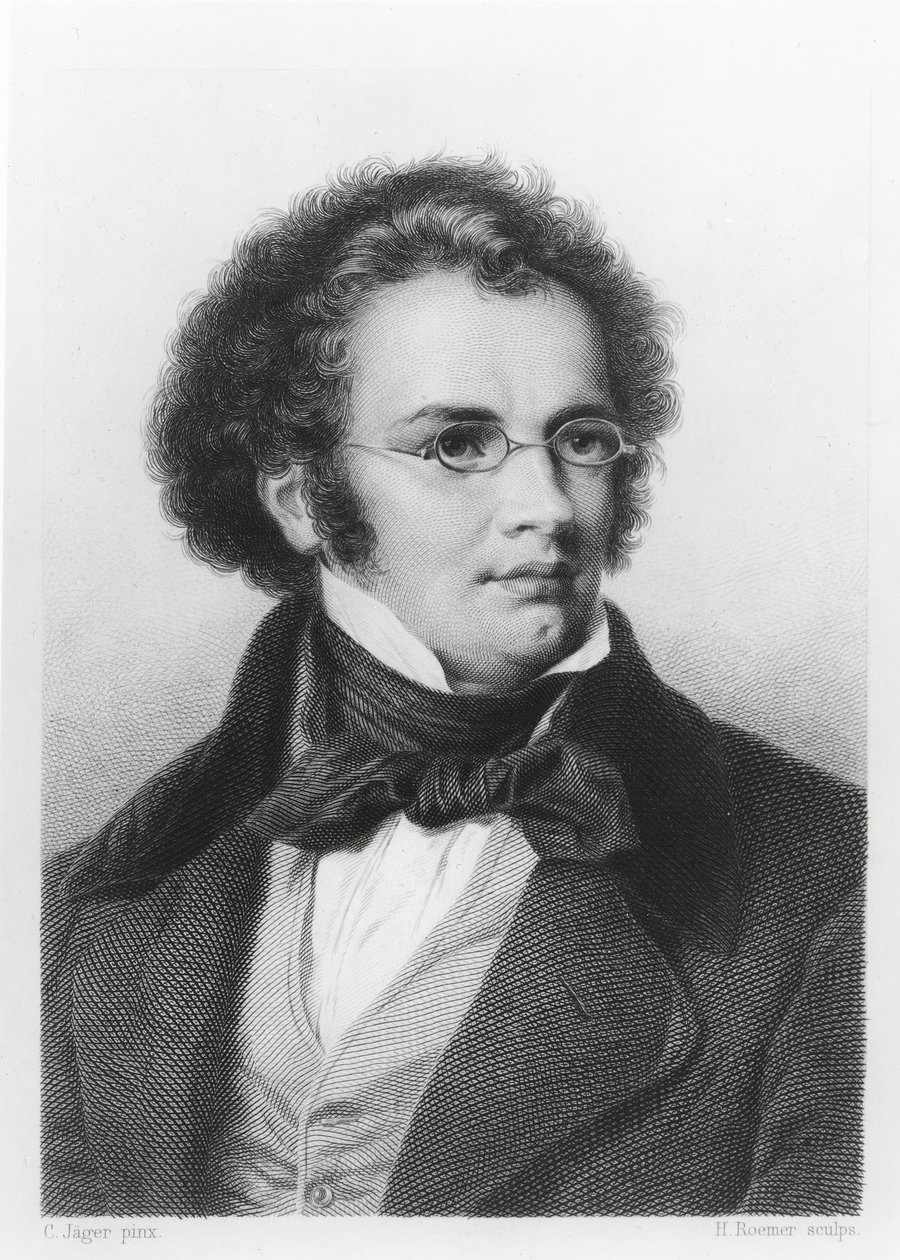 Retrato de Franz Schubert (1797-1828) gravado por H. Roemer de Carl Jaeger