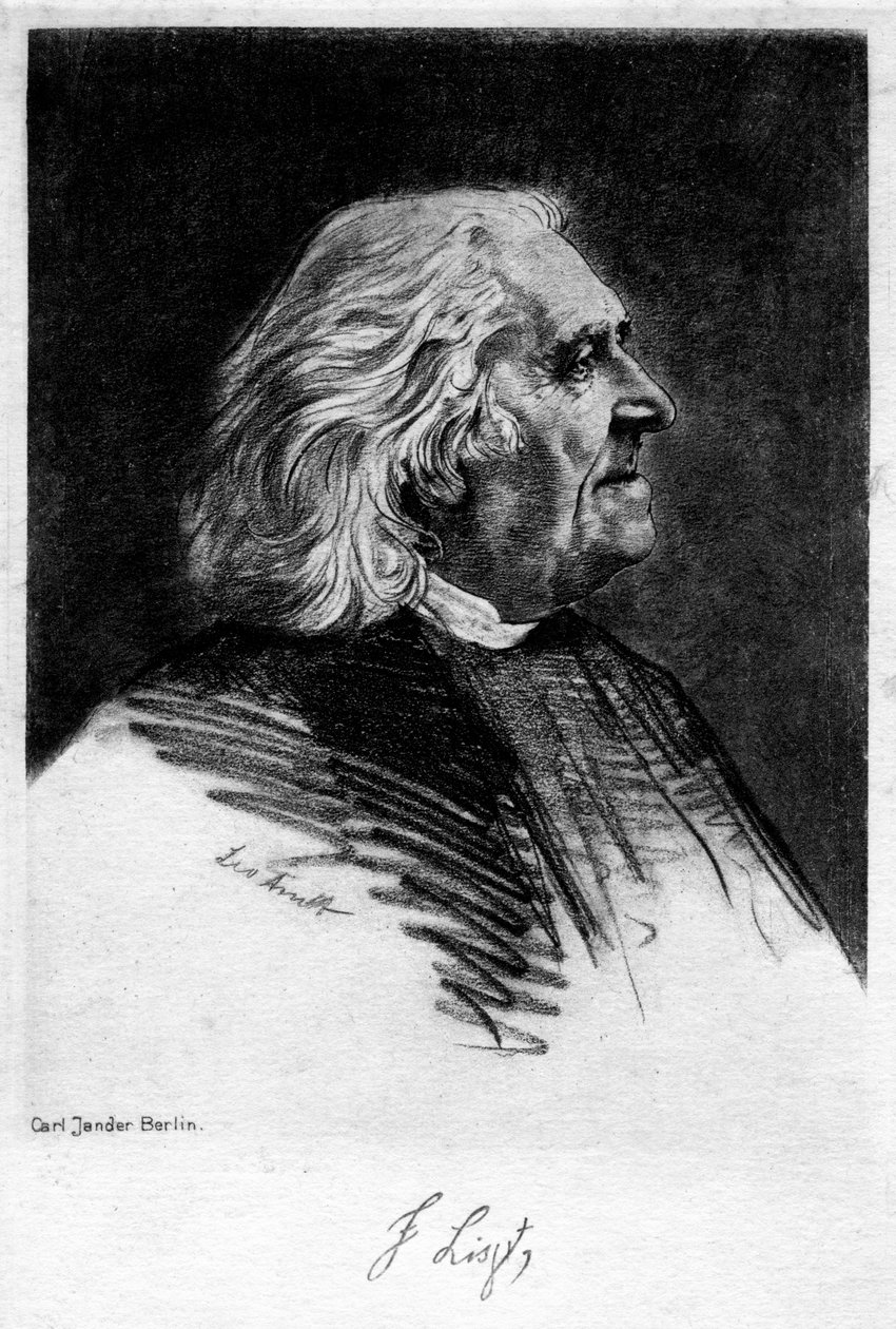 Franz Liszt 1811-1886, compositor e pianista húngaro, século XX. de Carl Jander