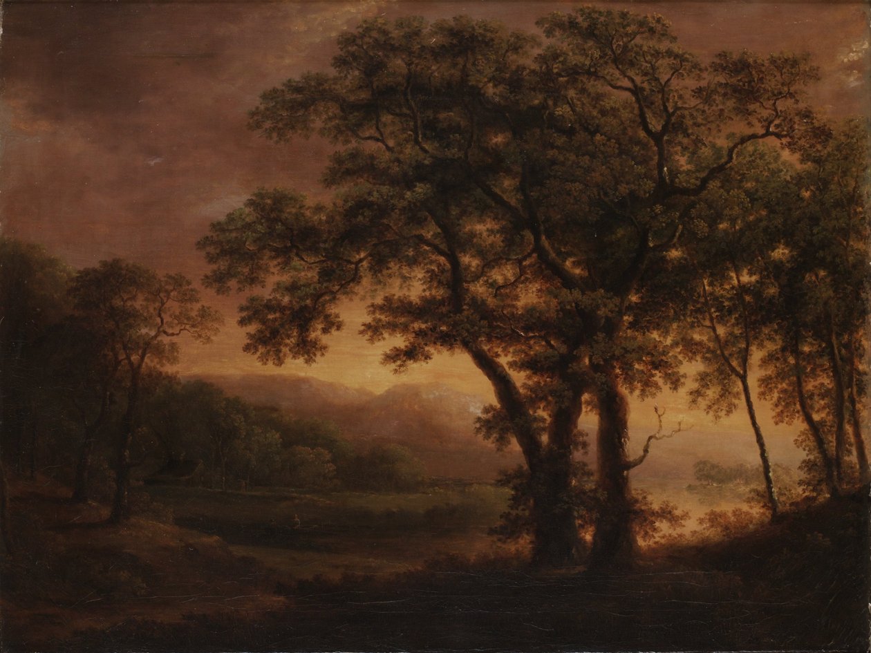 Paisagem romântica de um lago de Carl Johan Fahlcrantz