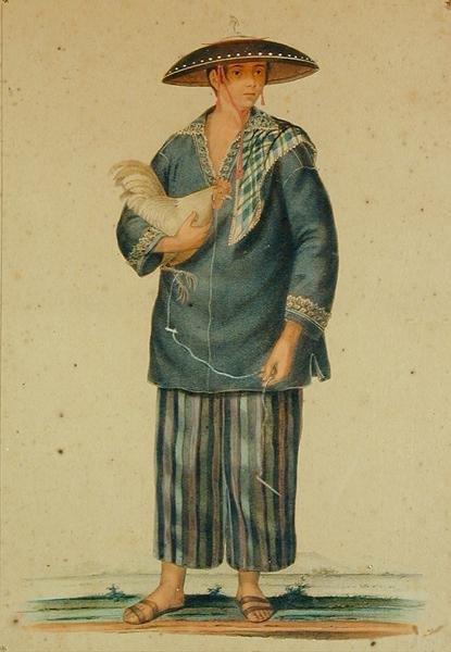 Un Indio de Manila (litho colorido à mão) de Carl Johann Karuth