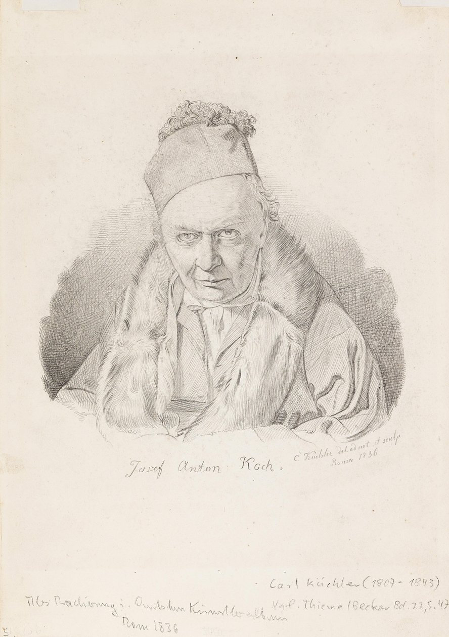 Retrato do pintor Joseph Anton Koch 1768-1839, 1836. de Carl Küchler