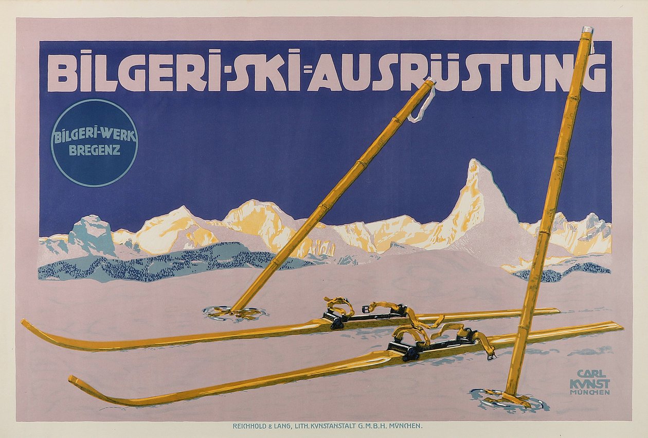 Equipamento de esqui Bilgeri, c. 1910. de Carl Kunst