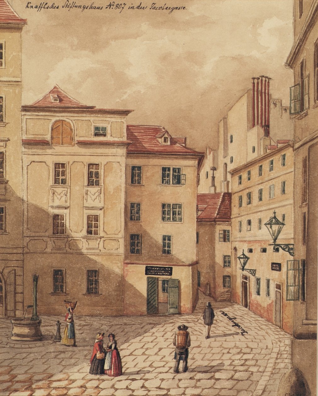 A Casa da Fundação Knaffel em Jacobergasse No. 807 em Viena de Carl L. Wiesböck