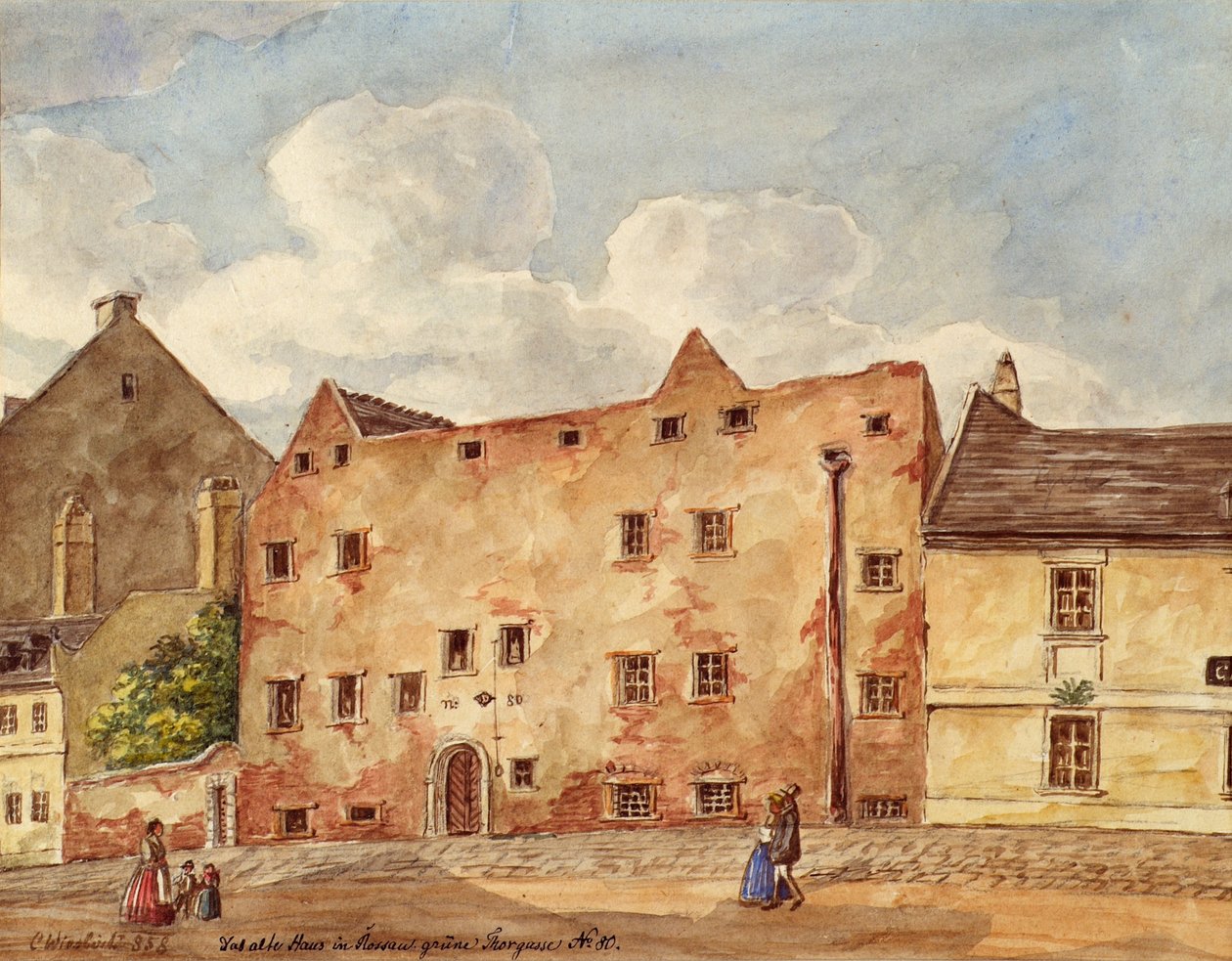 A antiga casa em Grünen Thorgasse No. 80 em Viena Rossau de Carl L. Wiesböck