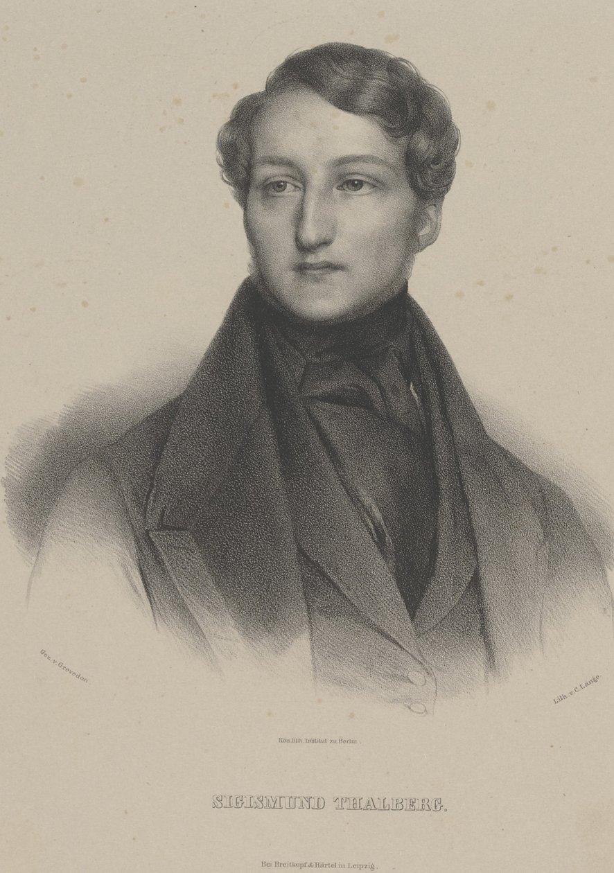 Retrato do pianista e compositor Sigismund Thalberg 1812-1871, c. 1850 de Carl Lange