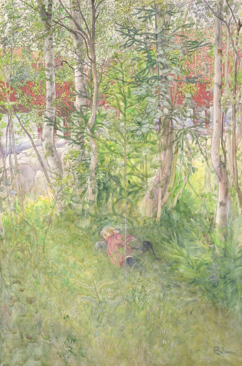 Uma soneca ao ar livre de Carl Larsson