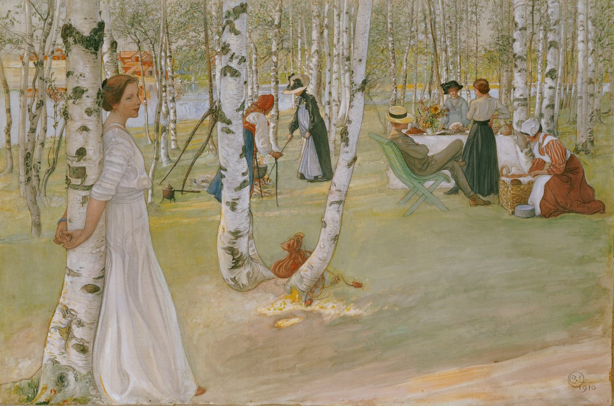 Café da manhã ao ar livre, 1910 de Carl Larsson