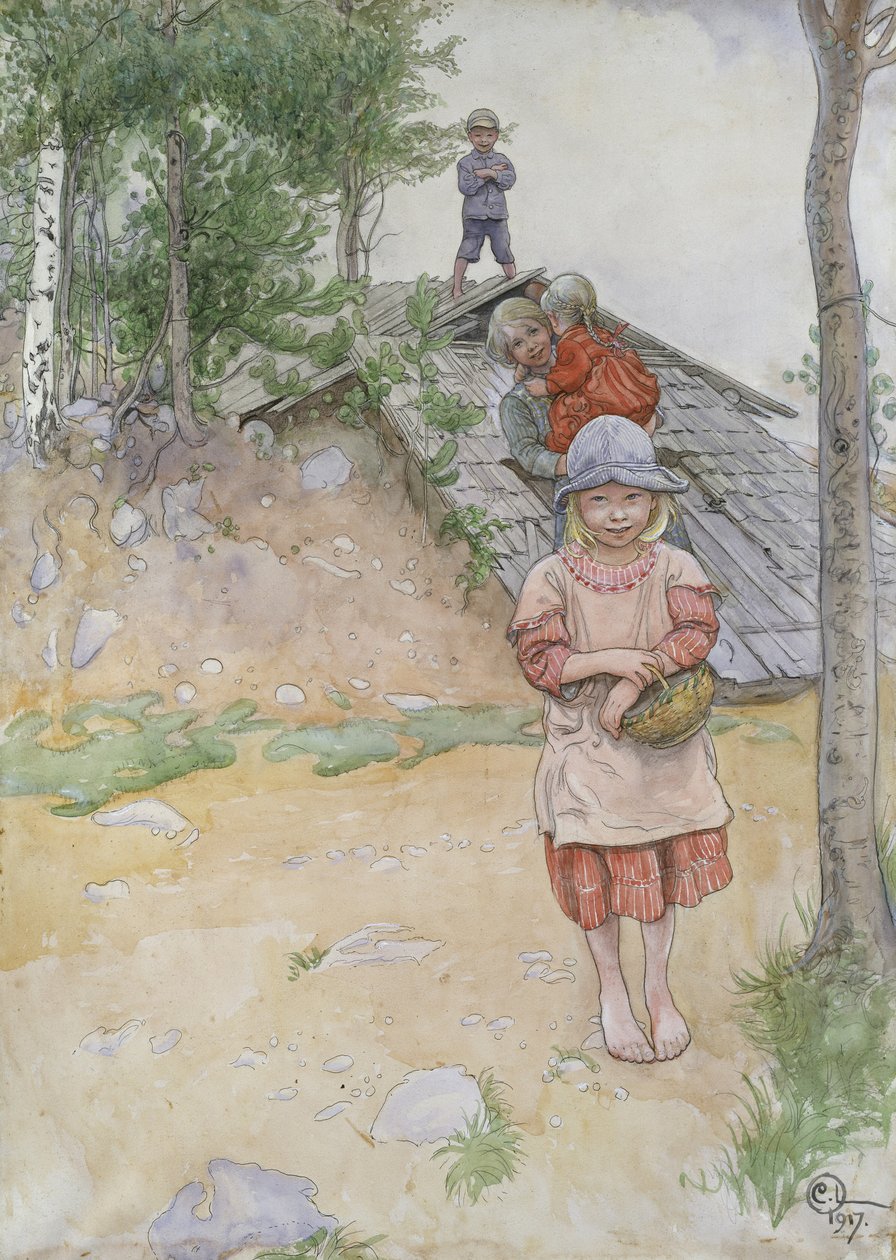 Pela adega, 1917 de Carl Larsson