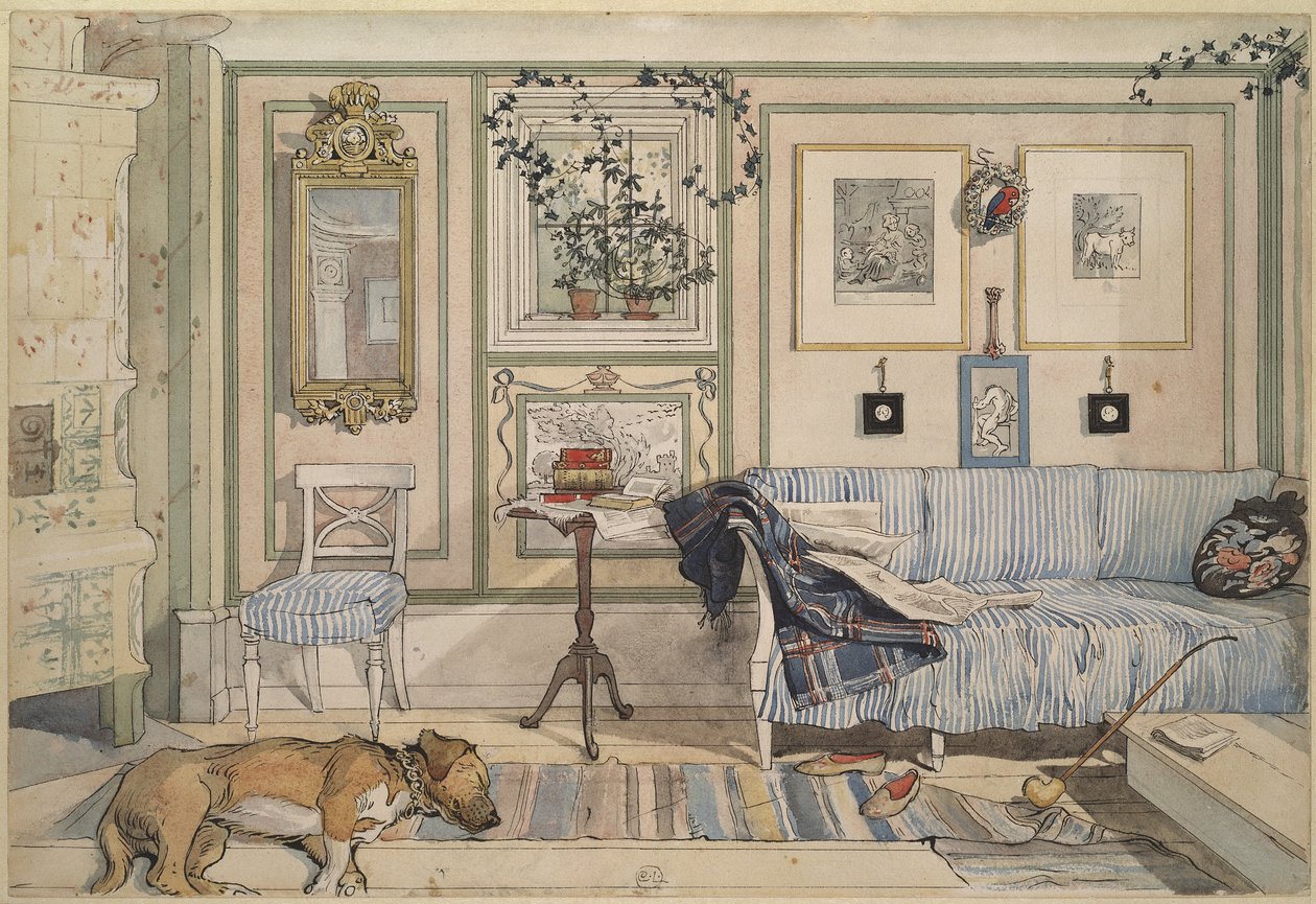 Cosy Corner, da série &39;A Home&39;, c.1895 (aquarela sobre papel) de Carl Larsson