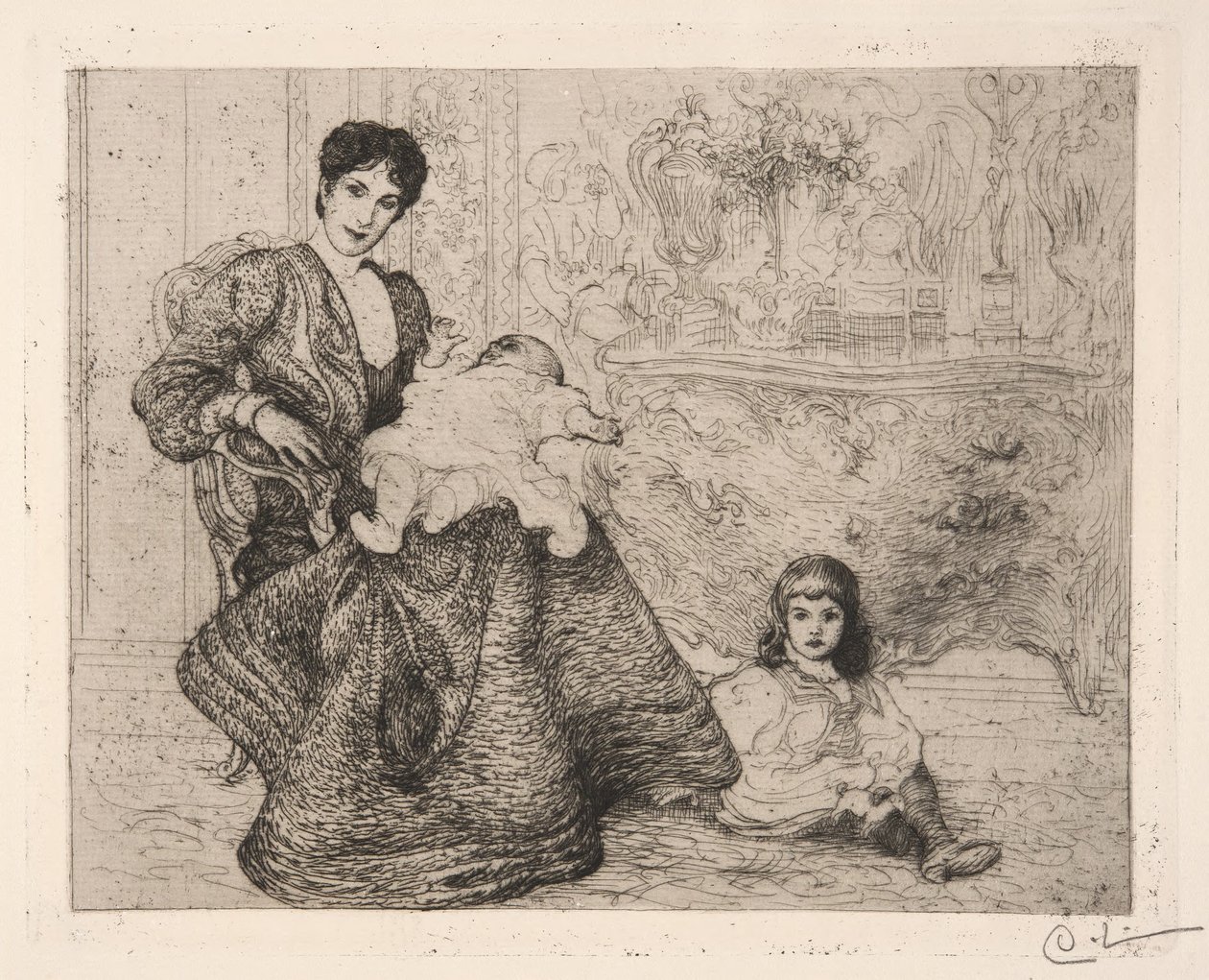 Dora Lamm e os seus filhos de Carl Larsson