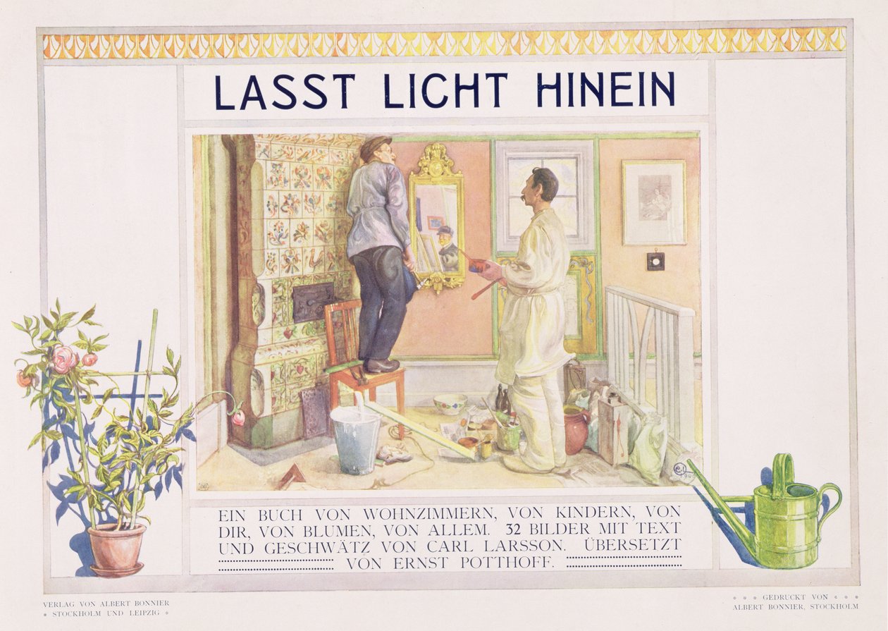 Frontispício para &39;Lasst Licht Hinin&39; (&39;Deixe entrar mais luz&39;), 1909 de Carl Larsson