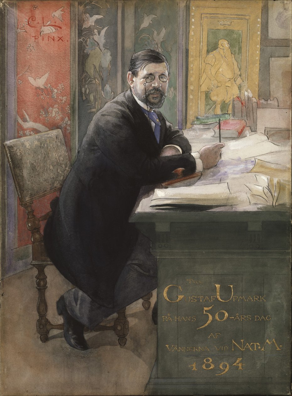 Gustaf Upmark, 1894 (caneta e tinta com wc no papel) de Carl Larsson
