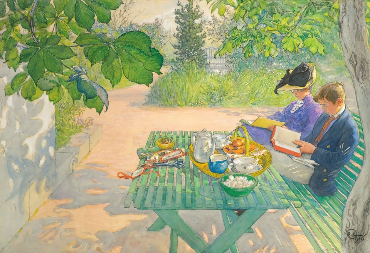 Leitura de férias de Carl Larsson