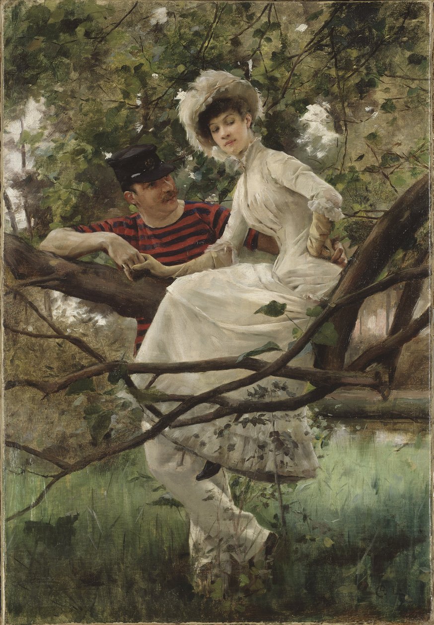 Idylle - Idyll, de Larsson, Carl (1853-1919). Óleo sobre tela. Tamanho: 70x48 cm. Museu Nacional de Estocolmo de Carl Larsson