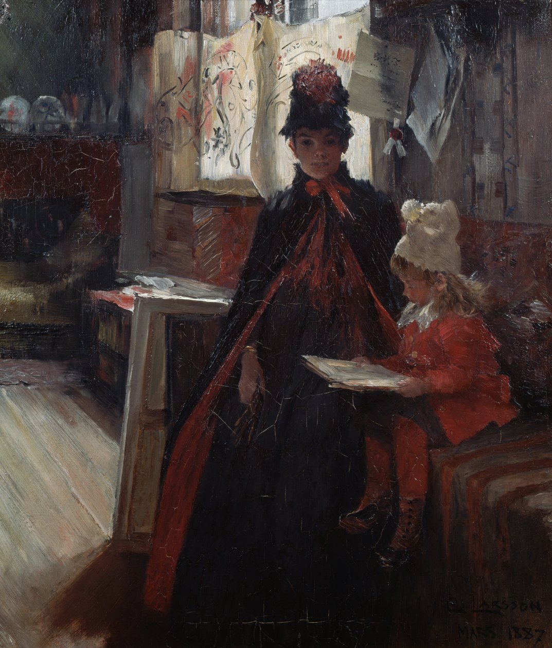 Em Valand, inteiror com Karin e Suzanne de Carl Larsson