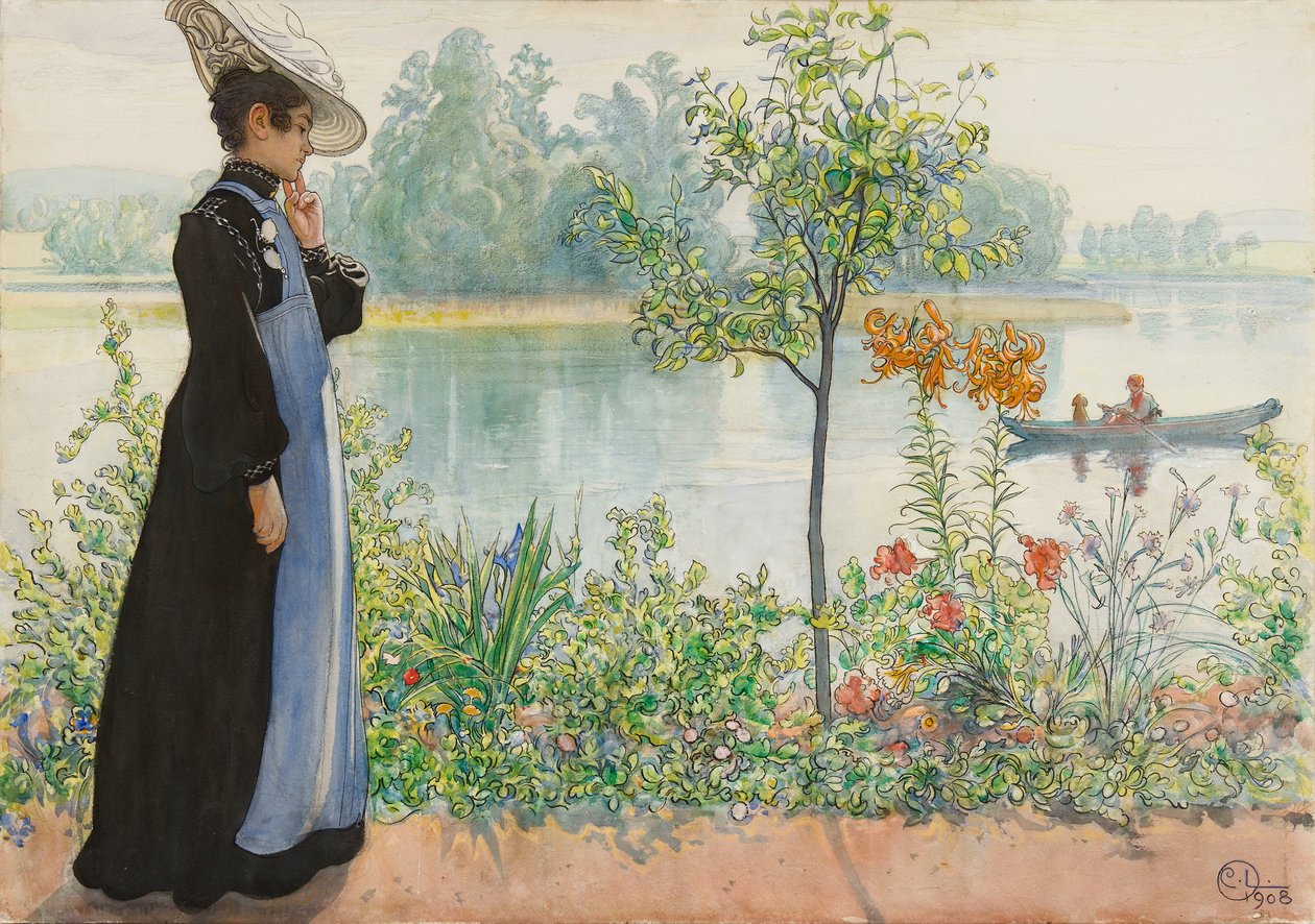 Karin pela costa de Carl Larsson
