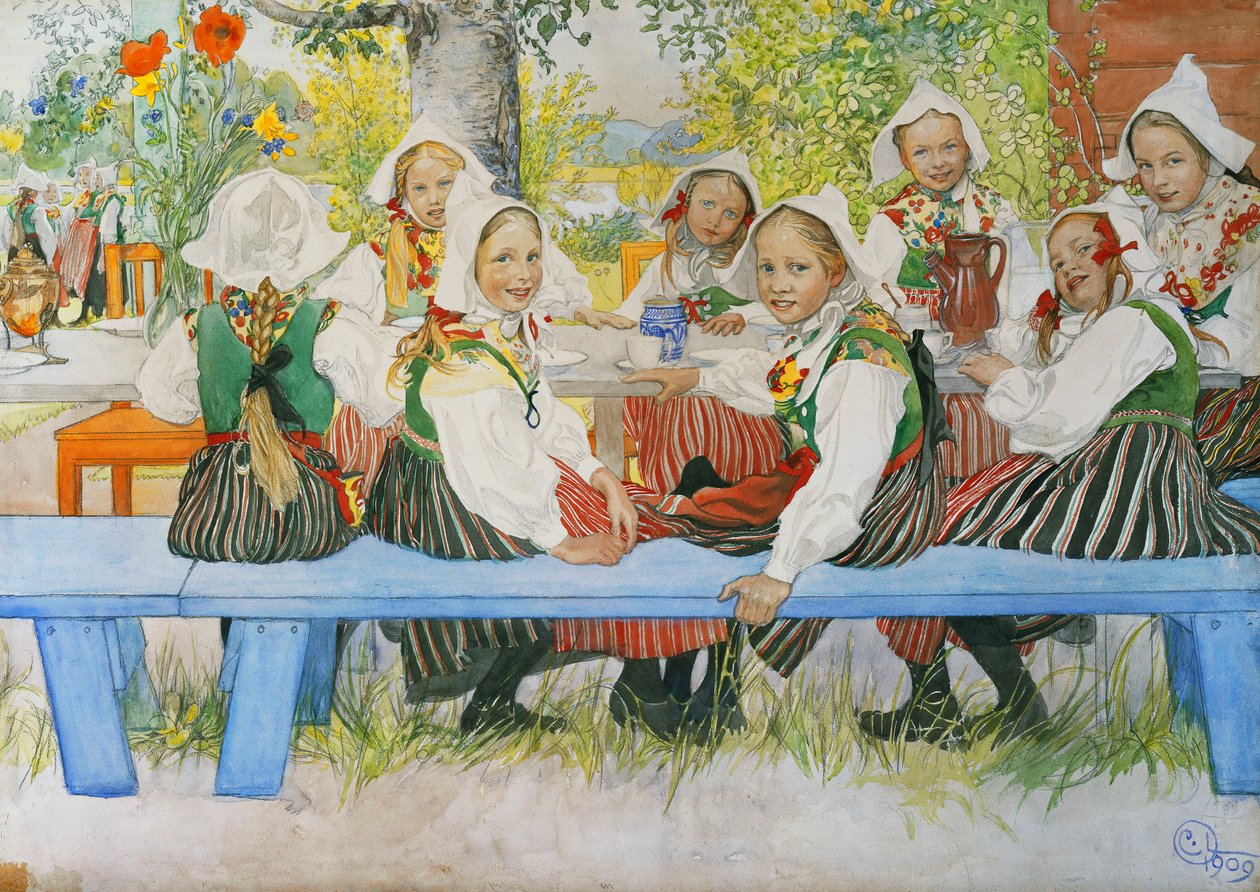 Aniversário de Kersti, 1909 de Carl Larsson