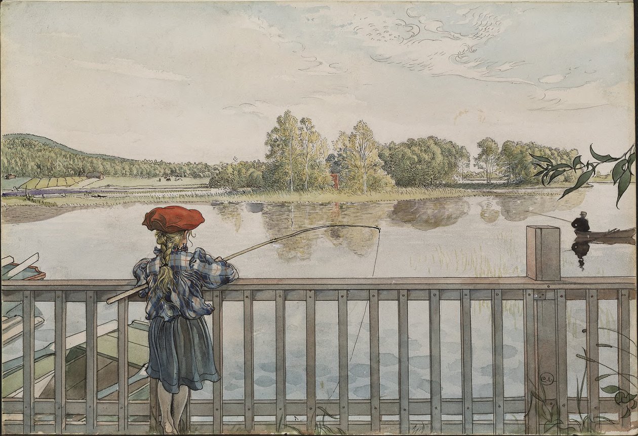 Lisbeth Angling. Da série «A Home» (26 aguarelas) de Carl Larsson