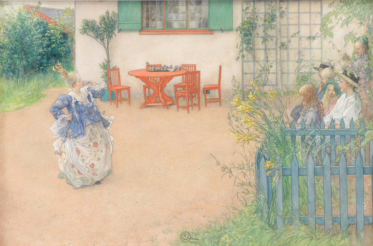 Lisbeth como a princesa má no conto de fadas "Fågel Blå" por P.D.A. Atterbom de Carl Larsson