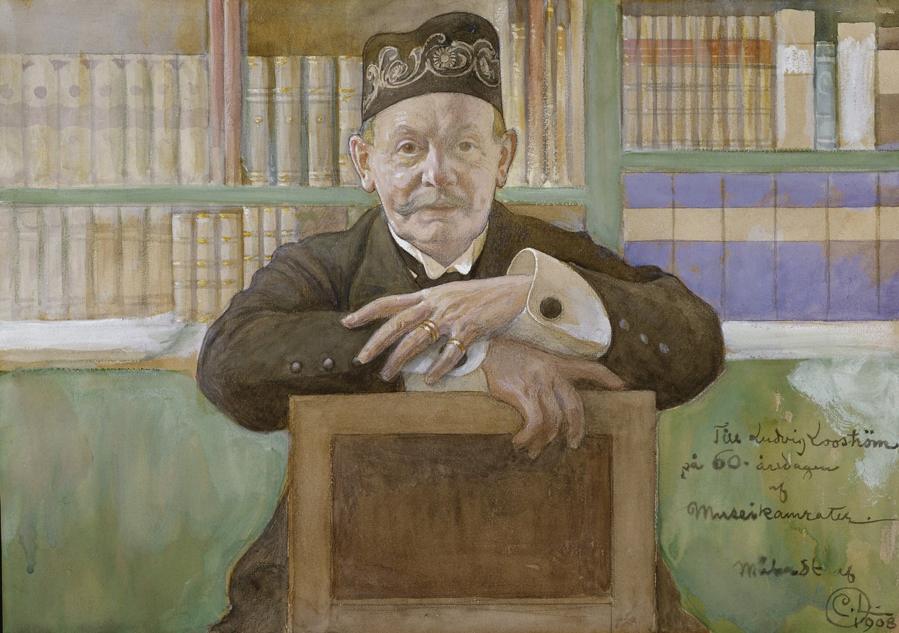 Ludvig Loostrom, 1908 (wc no papel) de Carl Larsson