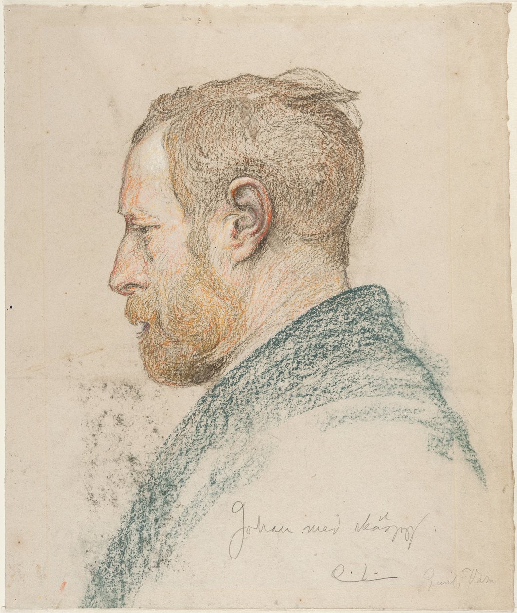 Cabeça de homem de perfil de Carl Larsson