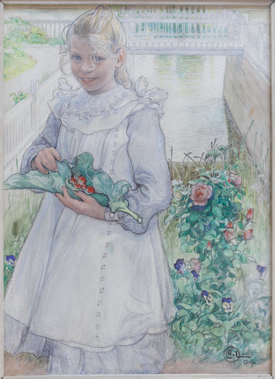 A minha menina com morangos de Carl Larsson