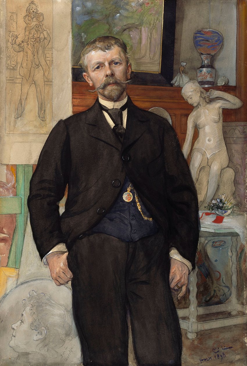 Retrato do arquiteto Jac. Ahrenberg de Carl Larsson