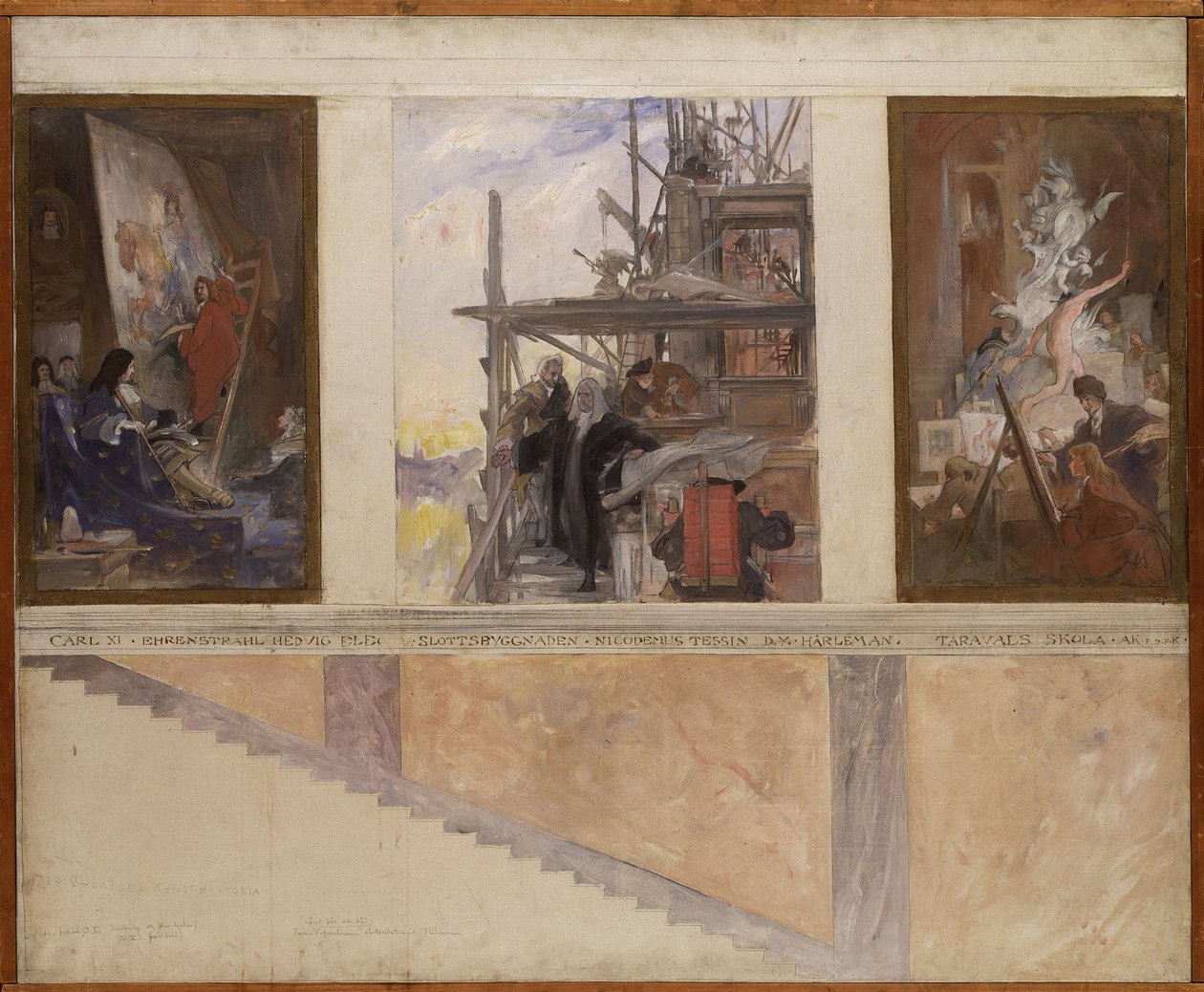 Segunda proposta de decoração das paredes da sala inferior do Nationalmuseum de Carl Larsson