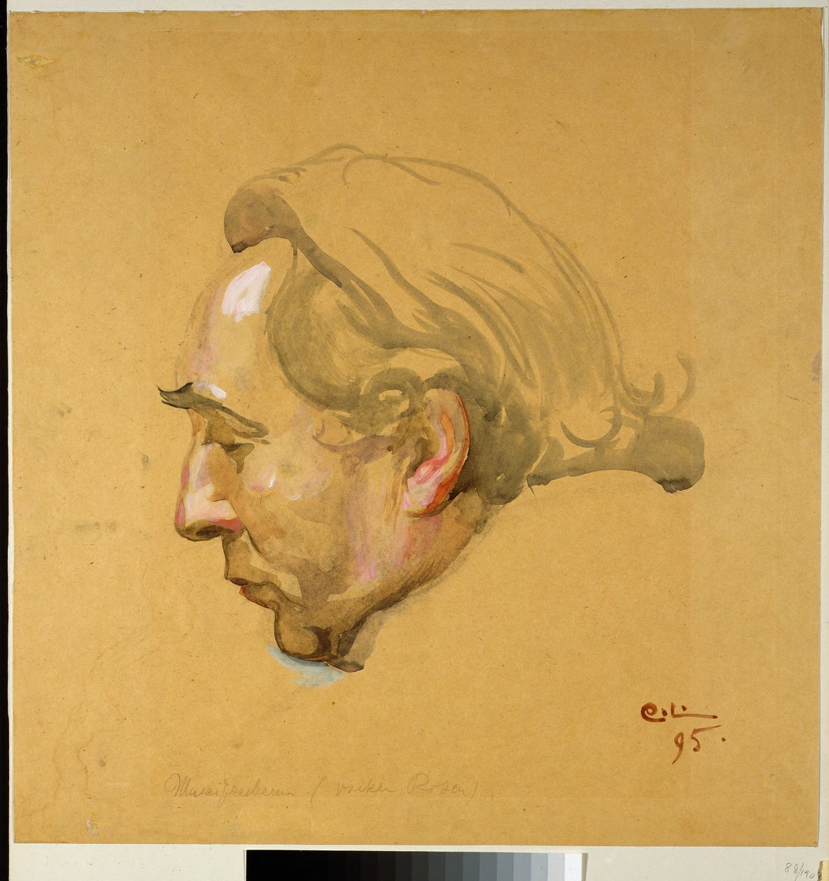 O afresco de Sergel. Esboço da cabeça de Sergel de Carl Larsson