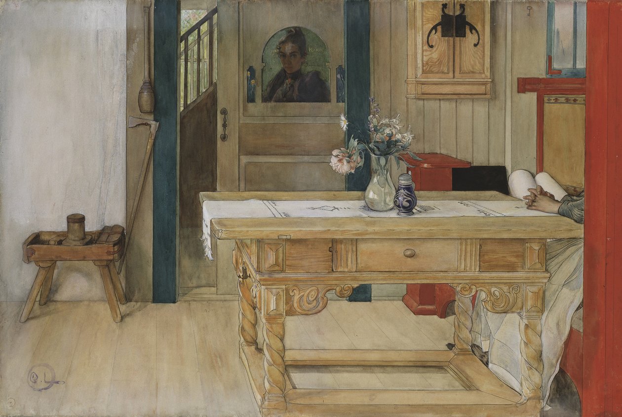 Domingo Descanso (wc no papel) de Carl Larsson