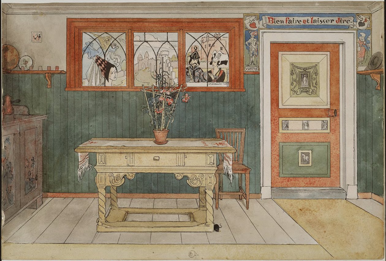 A sala de jantar. De «Uma casa» (26 aguarelas) de Carl Larsson