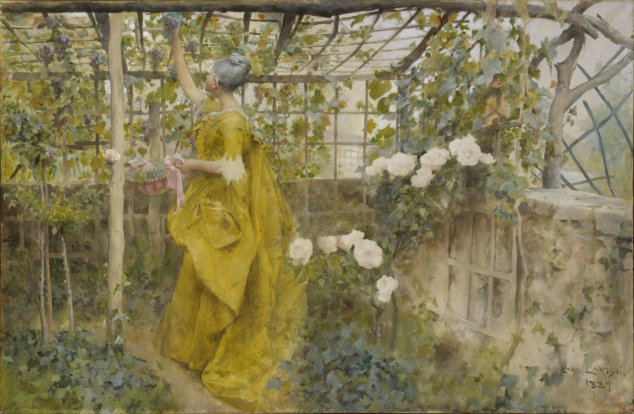 A videira, 1884 (wc no papel) de Carl Larsson