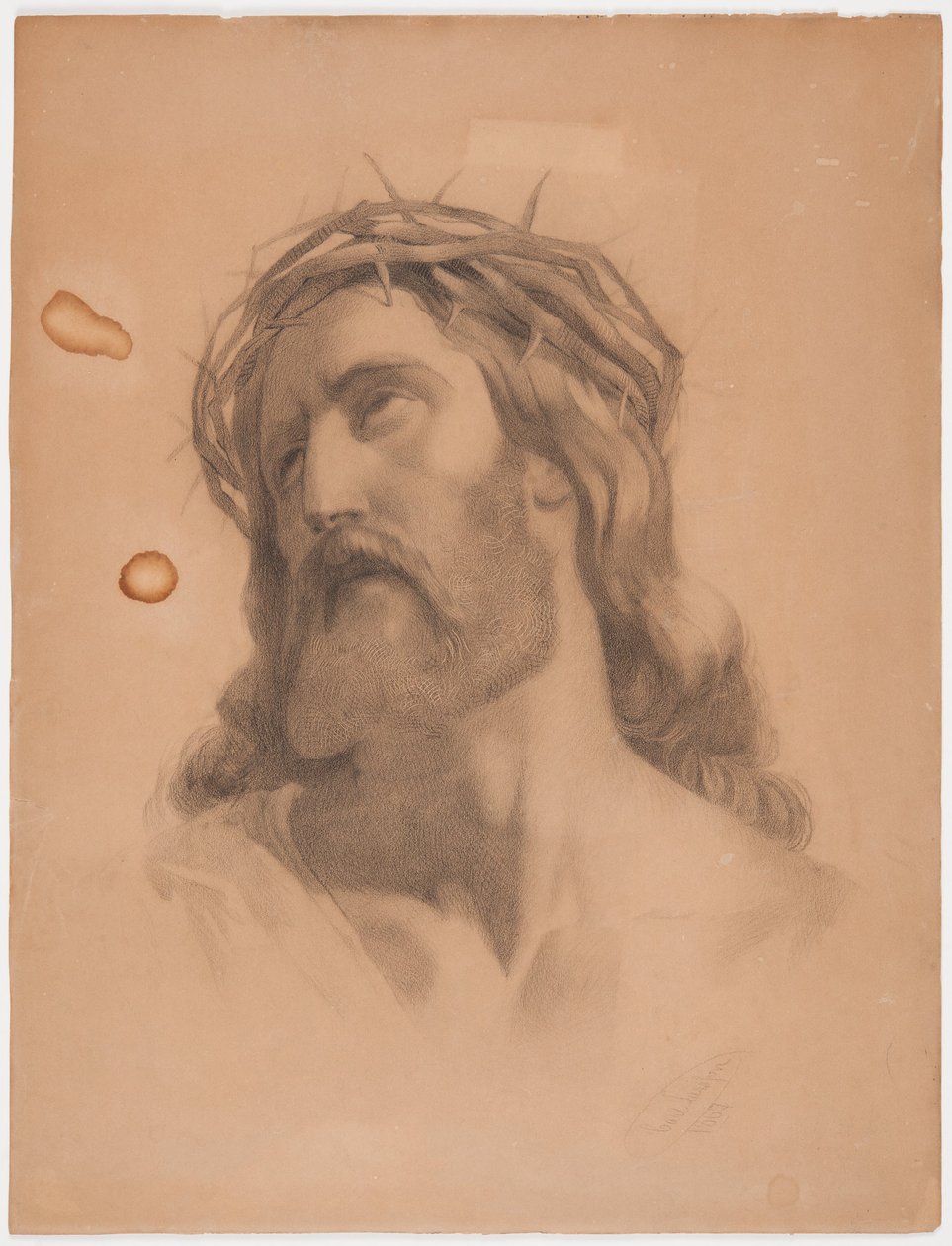 Cabeça de Cristo com coroa de espinhos de Carl Larsson