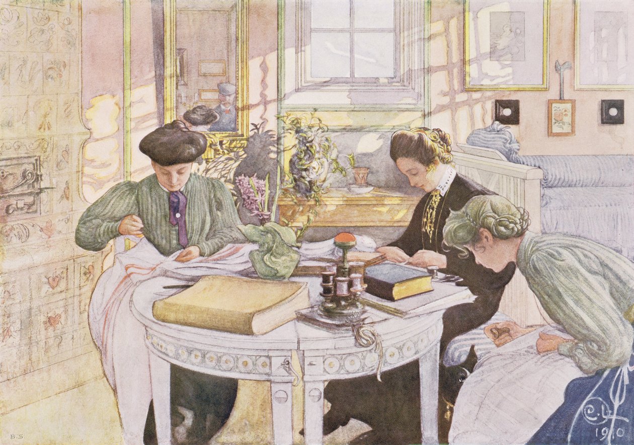 Enxoval, pub. em &39;Lasst Light Hinin&39; (&39;Deixe entrar mais luz&39;), 1910 de Carl Larsson