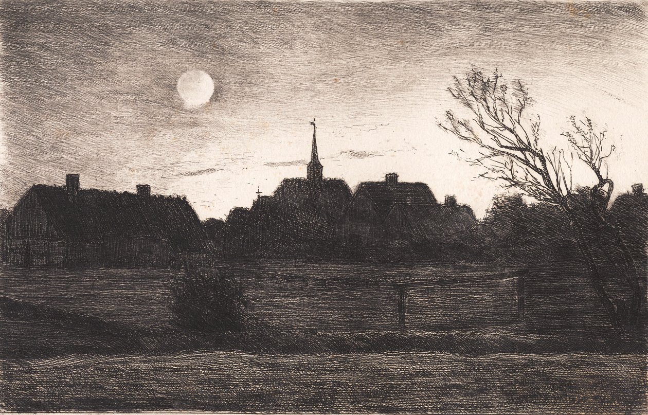 Igreja Hornbæk, noite de verão de Carl Locher