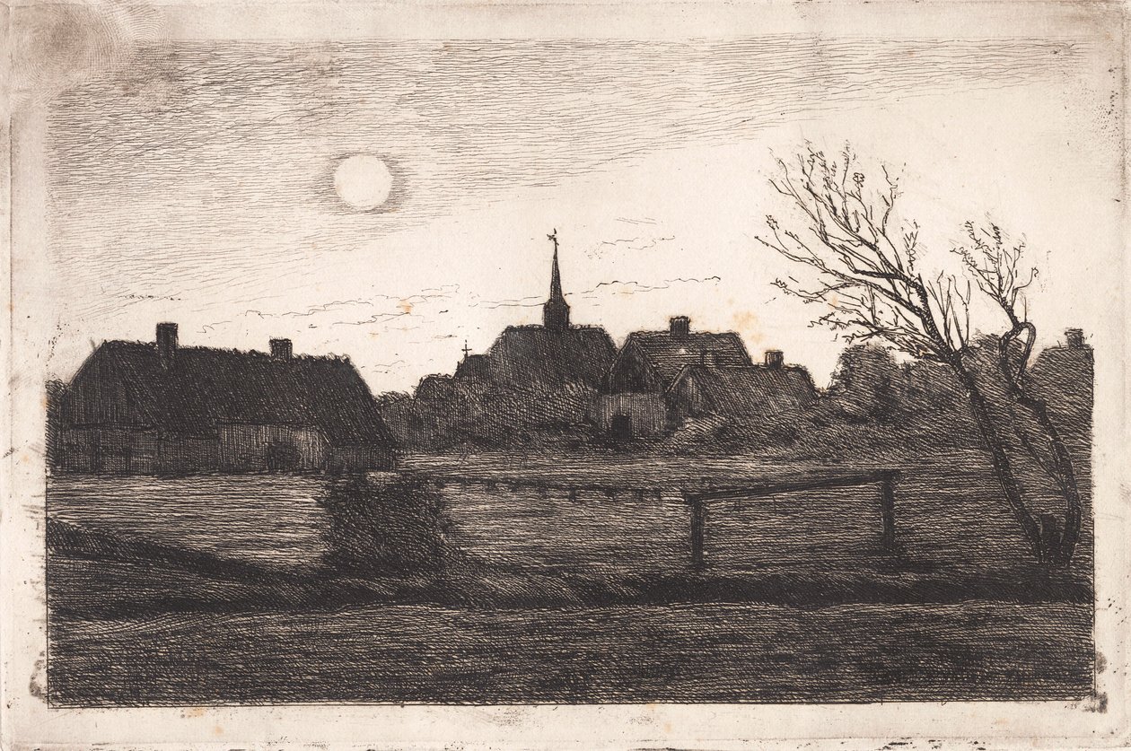 Igreja Hornbæk, noite de verão de Carl Locher