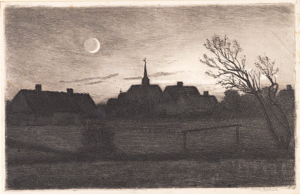 Igreja Hornbæk, noite de verão de Carl Locher