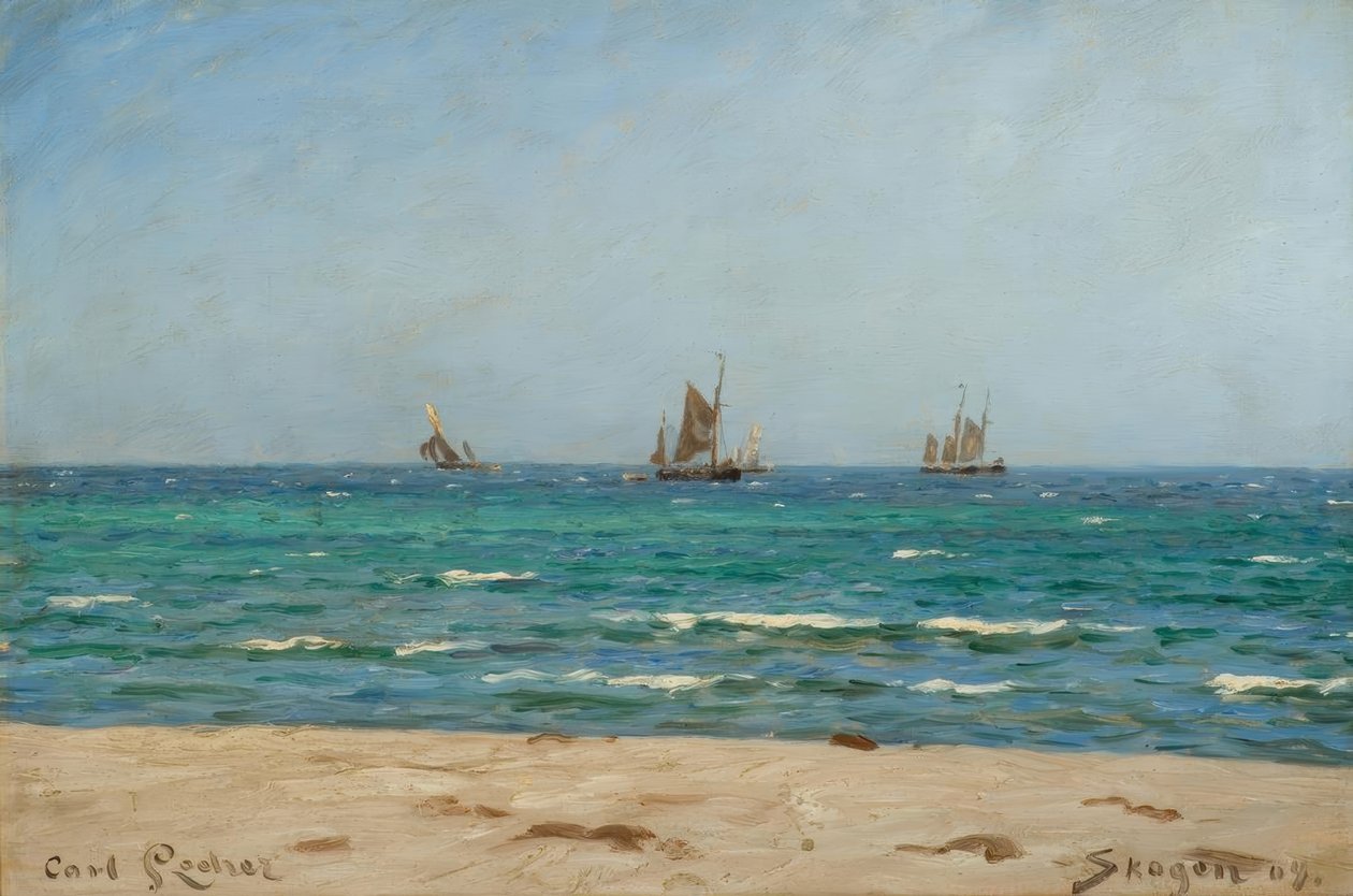C. Locher, veleiros em Skagen de Carl Ludvig Locher