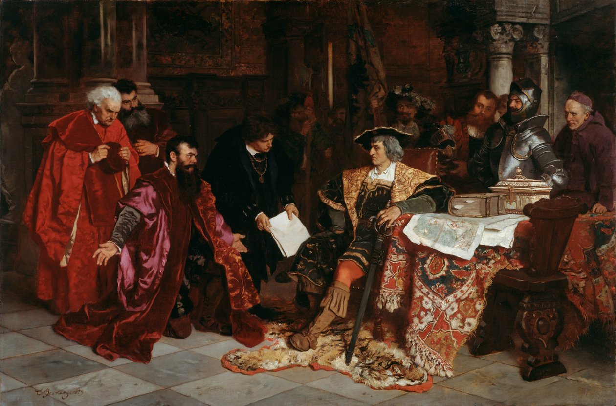 O imperador Maximiliano recebe os embaixadores venezianos em Verona